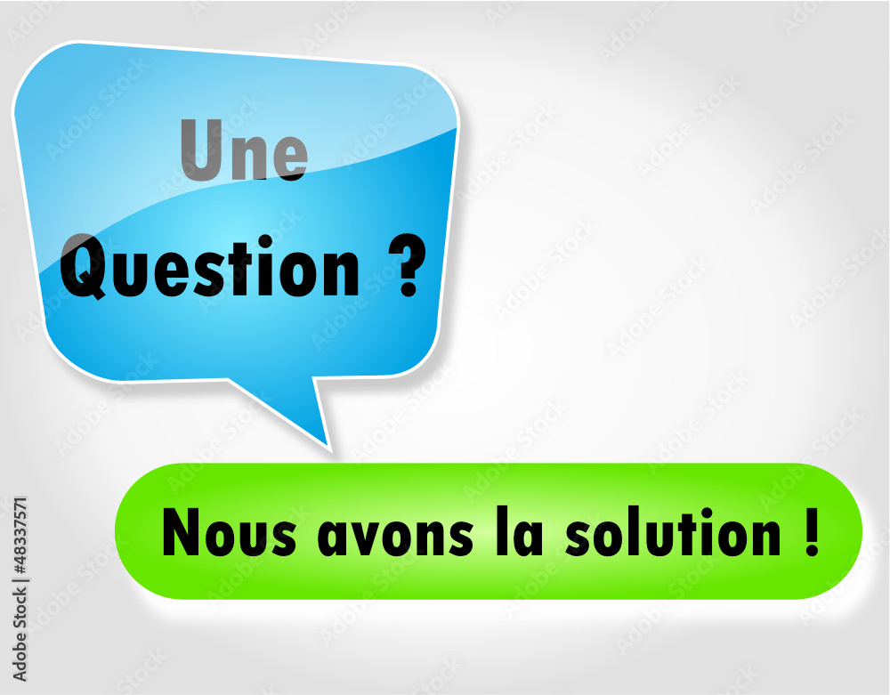 Fototapeta premium Bulle : Question - Solution