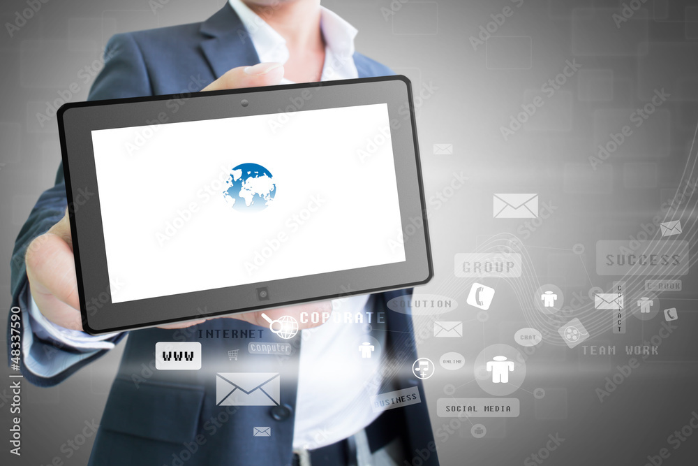 Businessman With Tablet Technology In Hand Businessman With Tablet Technology In Hand