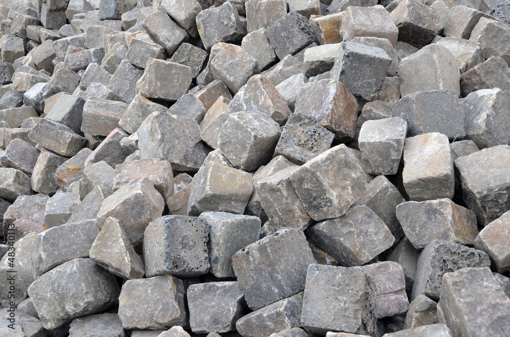 Fototapeten - Rankensteinseo - ein Haufen graue Pflastersteine #48340113