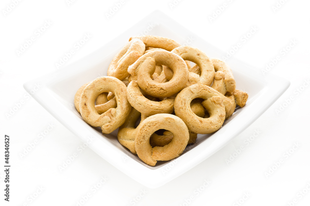a plate  with italian typical biscuits called 