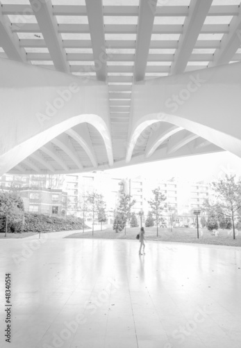 Modern arquitecture detail of exhibition center in Spain photo