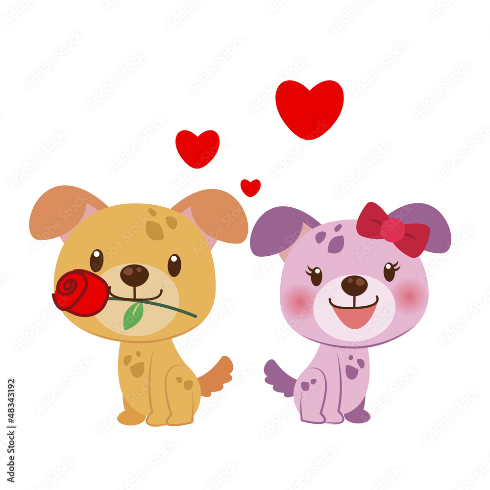 illustration of a pair of dog illustration of a pair of dog