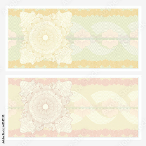 Voucher / coupon. Guilloche pattern