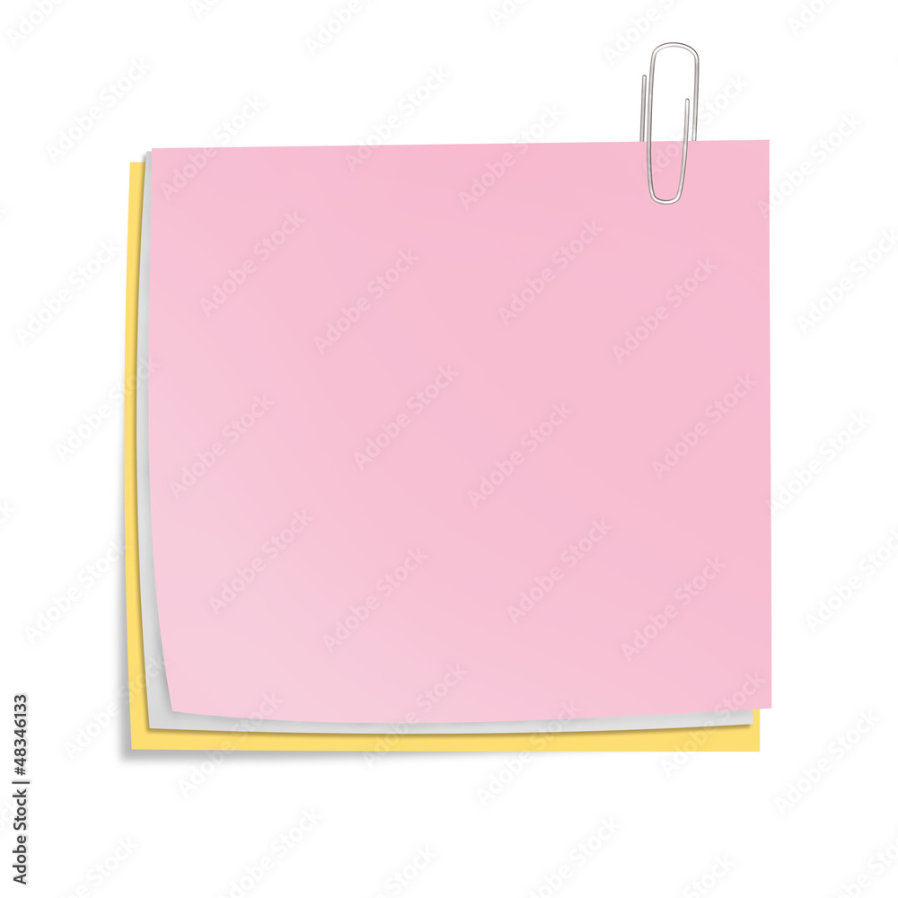 Color sheets of paper with clip isolated. Busines concept illust Color sheets of paper with clip isolated. Busines concept illust