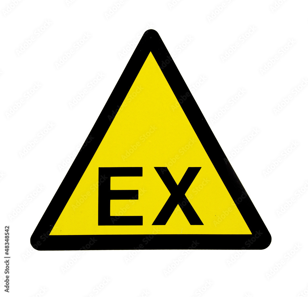 The sign danger explosive atmosphere