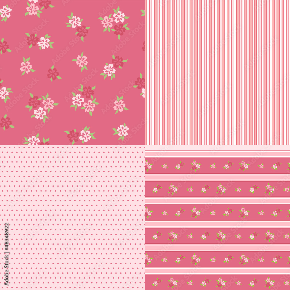 Set floral patterns for scrapbook. Set floral patterns for scrapbook.