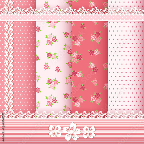 Set floral patterns and borders.
