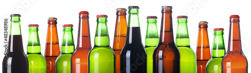 Cuadro en lienzo Frosty bottles of beer