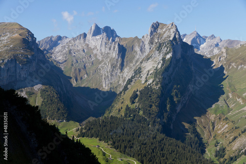 Obraz na płótnie deep valley at Säntis, Switzerland w salonie
