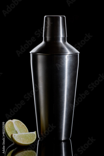 Cocktail shaker on a black background