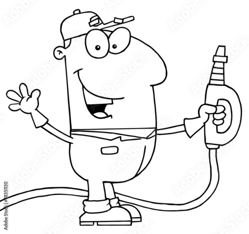 Outlined Gasoline Man