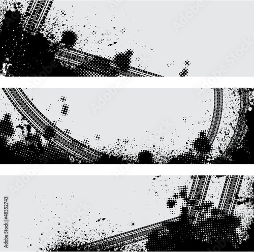Three tire track banners