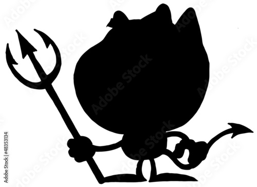 Solid Black Silhouette Of A Devil