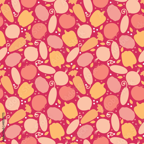 Vector colorful vegetables seamless pattern background with hand
