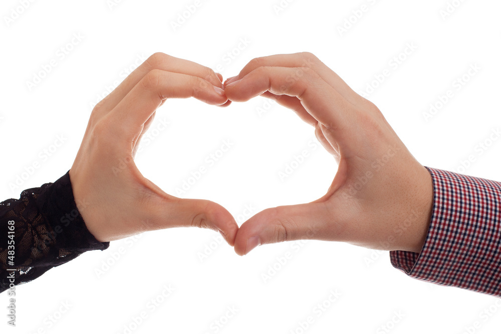 Fototapeta premium Two hands making heart symbol