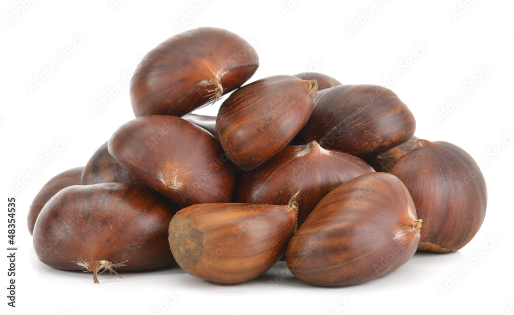 Heap of chestnut isolated on white background Heap of chestnut isolated on white background