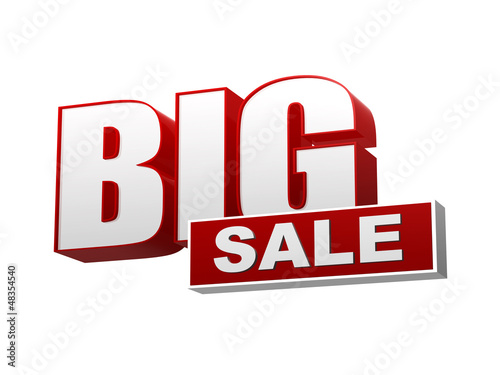 big sale red white banner - letters and block