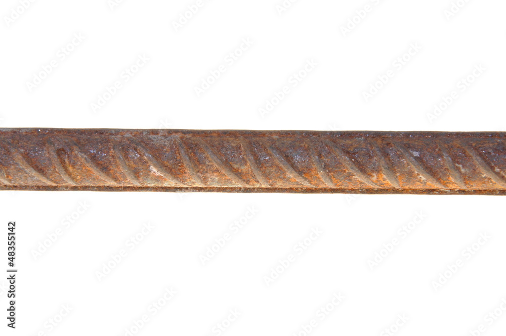 Single metal rod Isolated on white background Single metal rod Isolated on white background