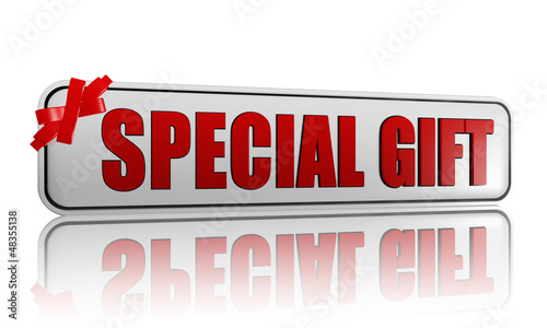 special gift banner with ribbon