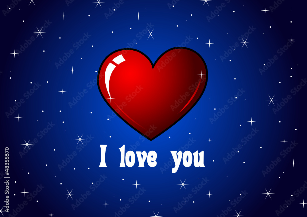 Naklejka premium herz nachthimmel