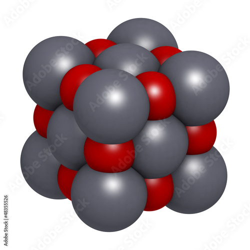 Slika na platnu Lime (quicklime, calcium oxide, CaO) crystal structure.