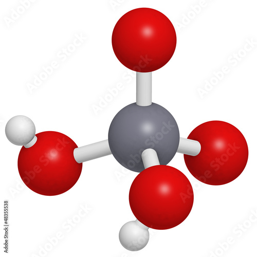 Chromic acid (H2CrO4) molecule, chemical structure. Chromic acid photo