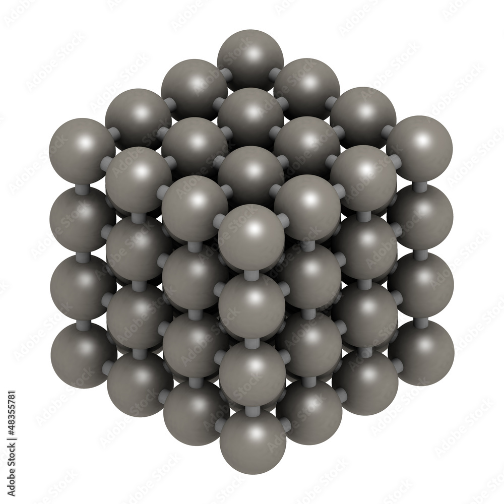 Iron (Fe, ferrite) metal, crystal structure. Iron (Fe, ferrite) metal, crystal structure.