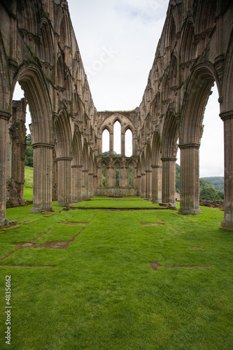 Scenic view of ruins of Rievaulx Abbey