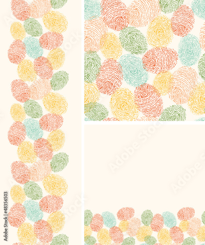 Vector colorful fingerprints seamless pattern background with