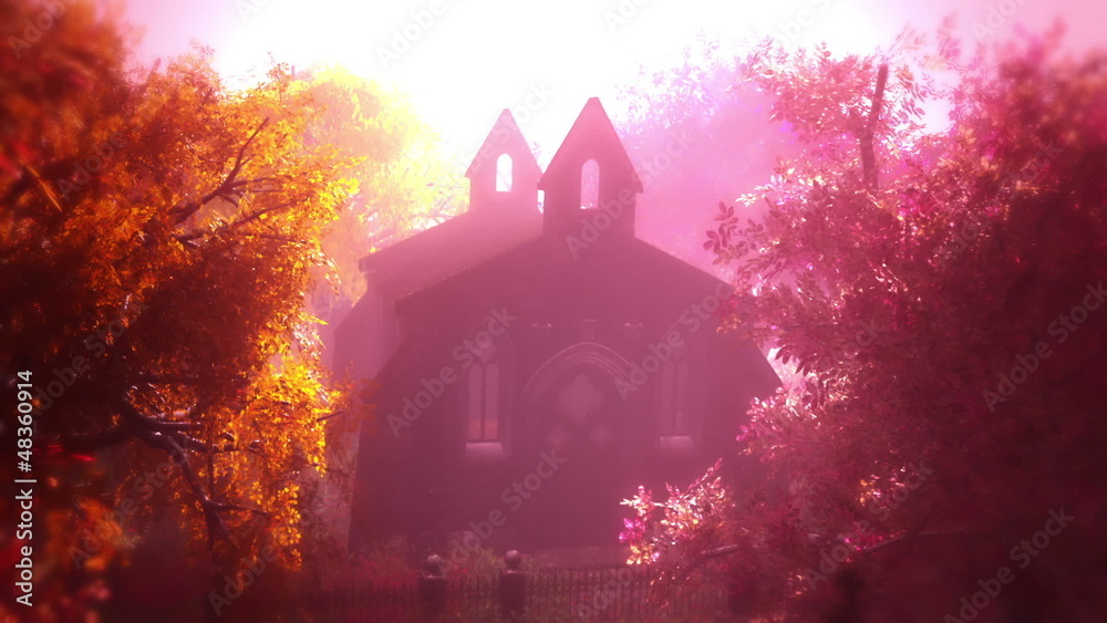 Autumn in Cemetery 3D render 2 Autumn in Cemetery 3D render 2