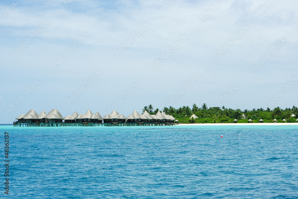 Beautiful beach with white sand on Maldives