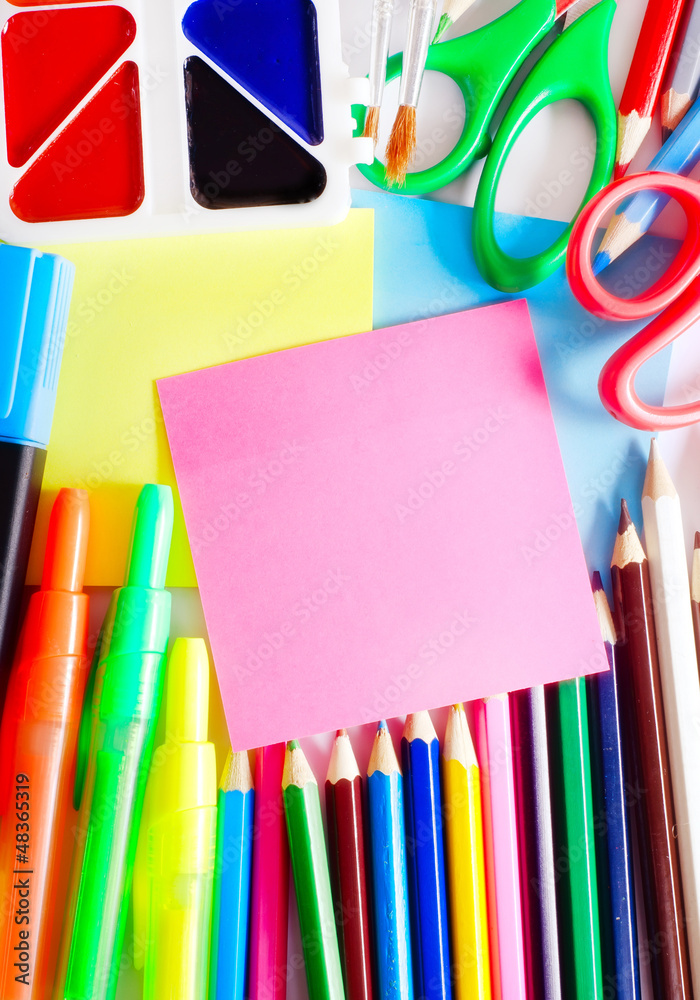 Fototapeta premium school supplies