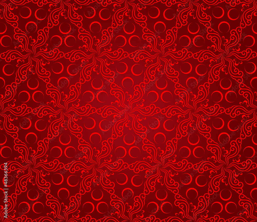 seamless abstract floral pattern background, red seamless abstract floral pattern background, red
