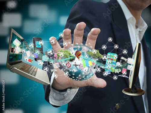 Man holding social object