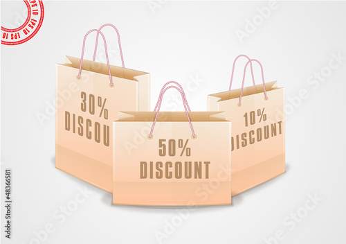 Discount advertise on vector pink bags