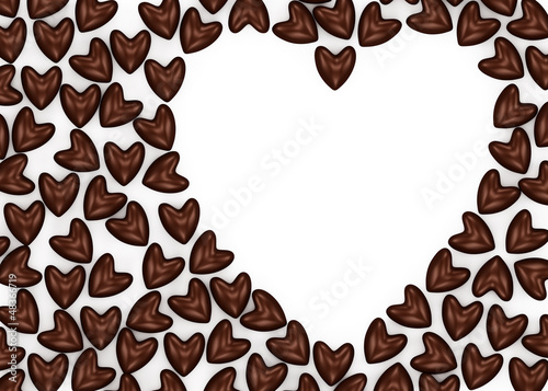 chocolate candy hearts on a white background