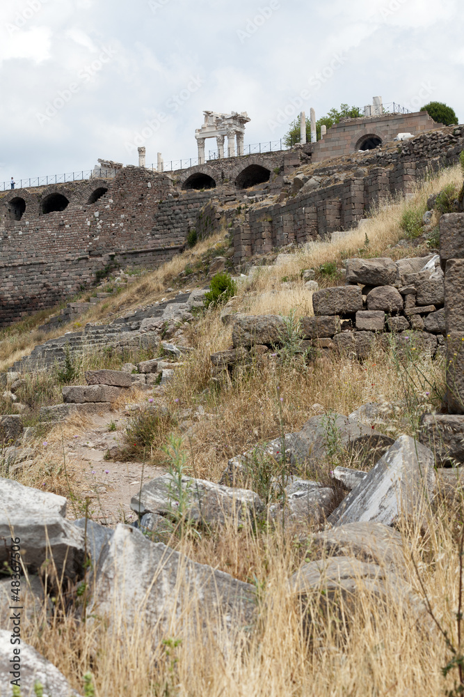 Fototapeta premium Ruins in ancient city of Pergamon, Turkey