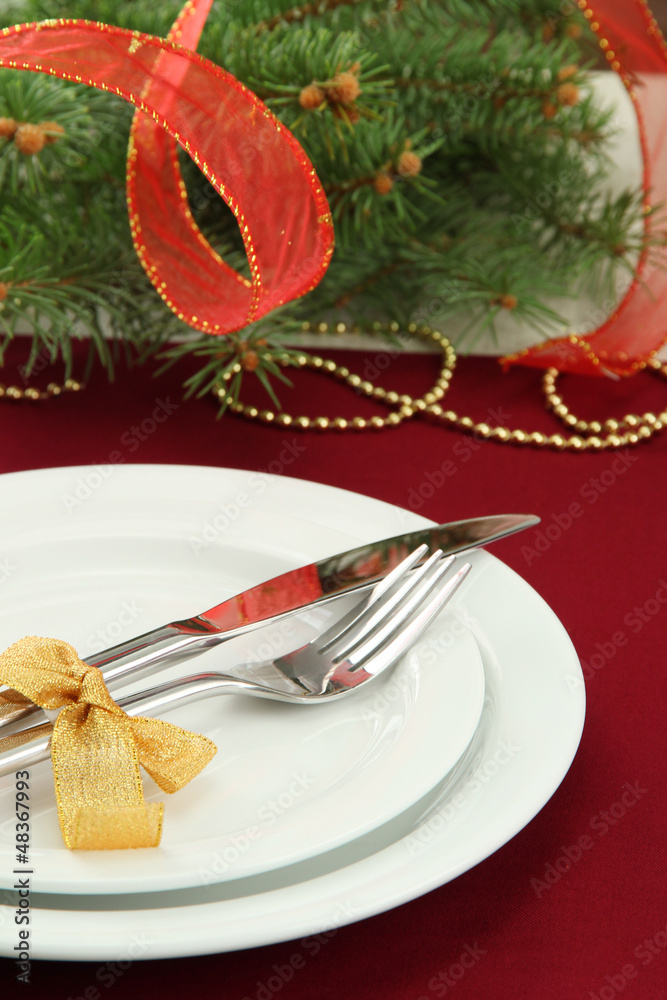 beautiful christmas setting, close up beautiful christmas setting, close up