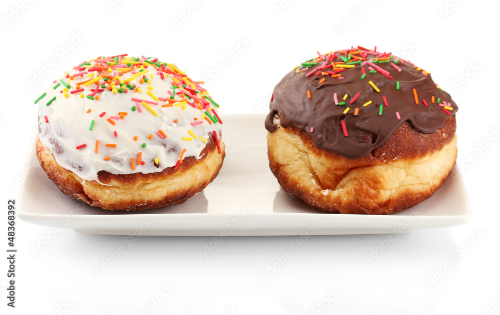 Tasty donuts isolated on white Tasty donuts isolated on white