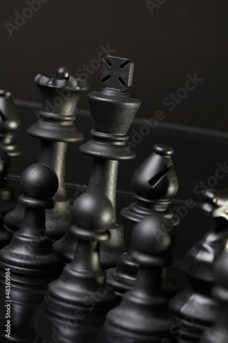 chess pieces on the board