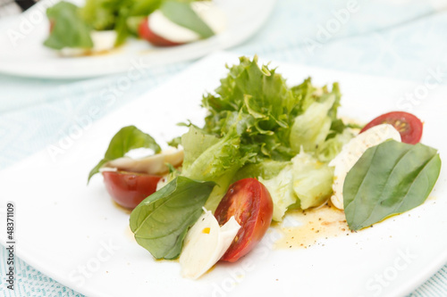 salad with mozzarella, tomatoes and basil