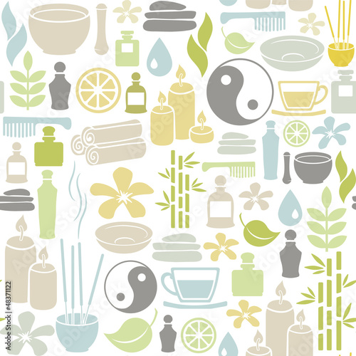 seamless pattern with colorful spa icons