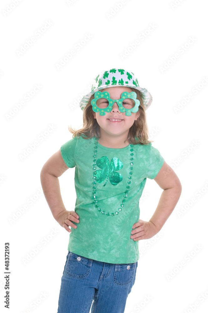 Adorable blond girl dressed for St. Patrick's Day Adorable blond girl dressed for St. Patrick's Day