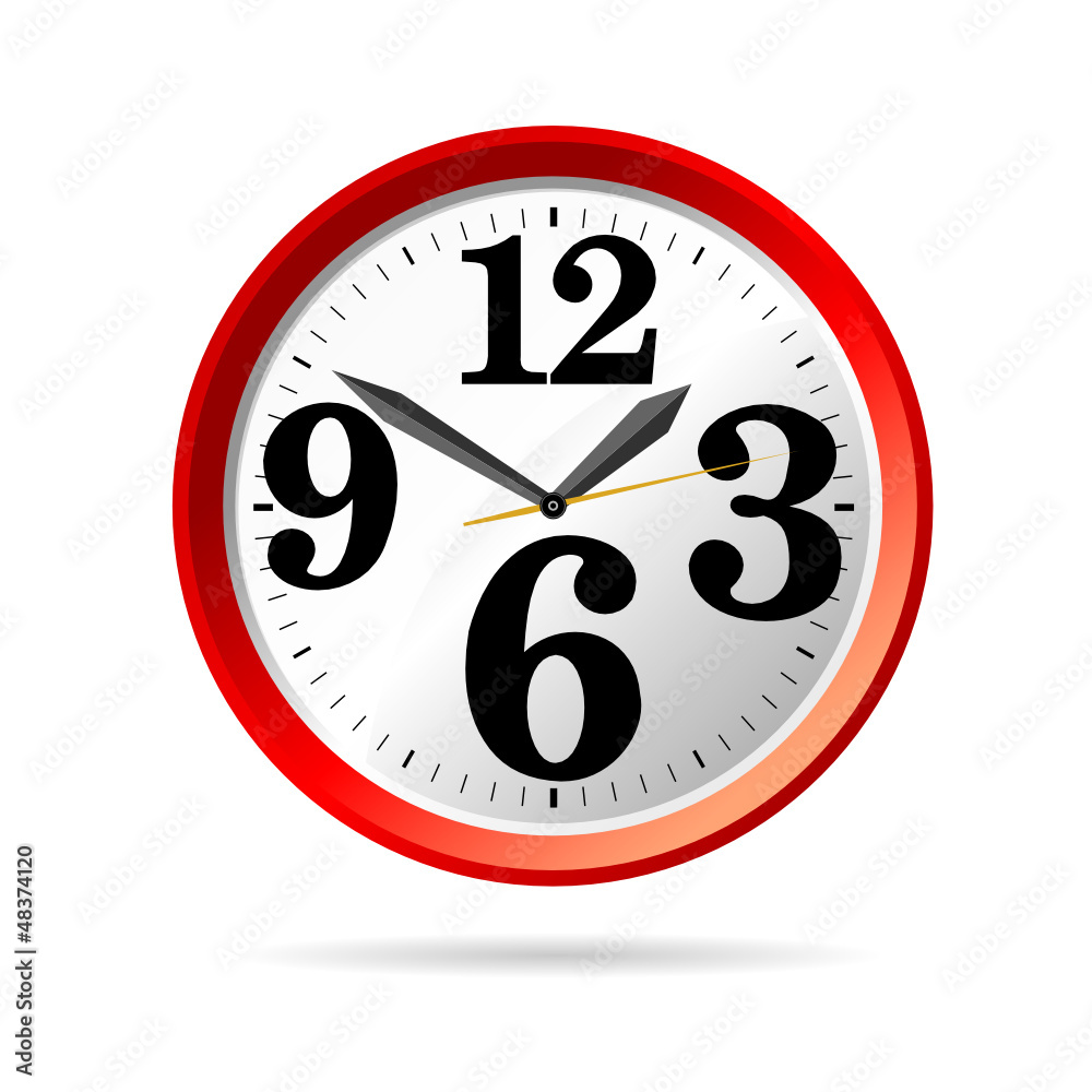 clock in red vector illustration part two