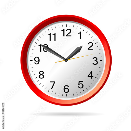 clock in red vector illustration