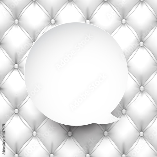 Paper white round speech bubble.