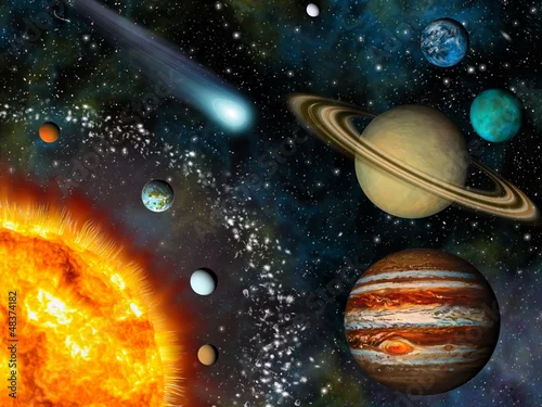 Obraz Realistyczna tapeta 3D Układu Słonecznego