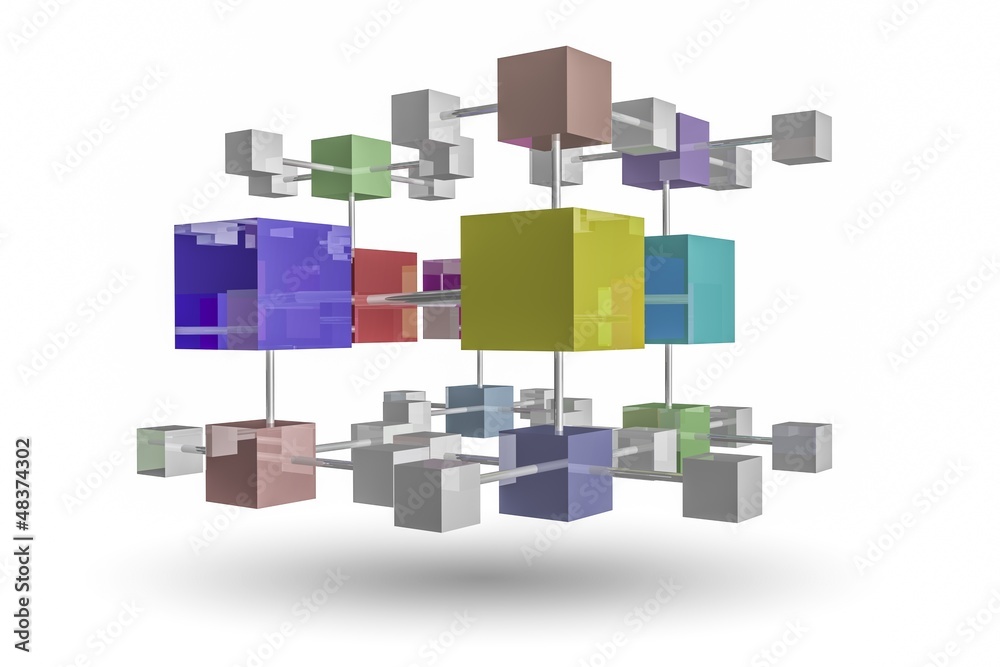 interlocking cubes on white background interlocking cubes on white background