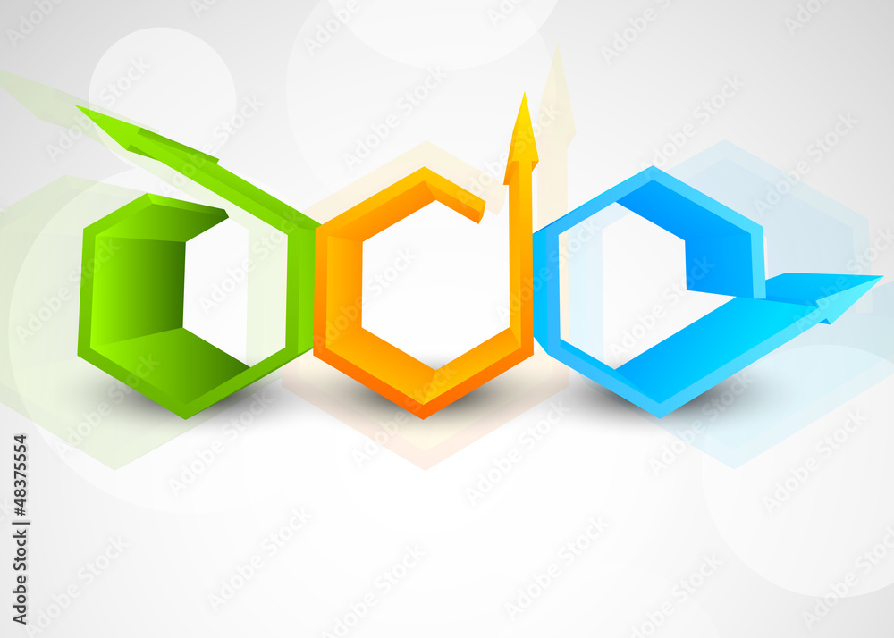 Obraz premium Background with hexagons and arrows