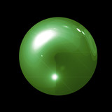 3D glossy, crystal sphere in green